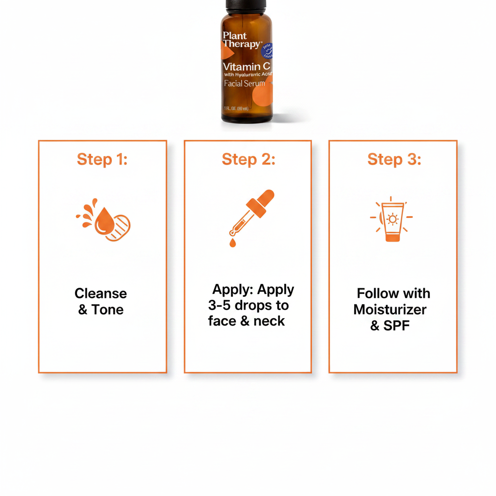 Plant Therapy Vitamin C Facial Serum with Hyaluronic Acid | 1 FL. OZ. (30 mL)